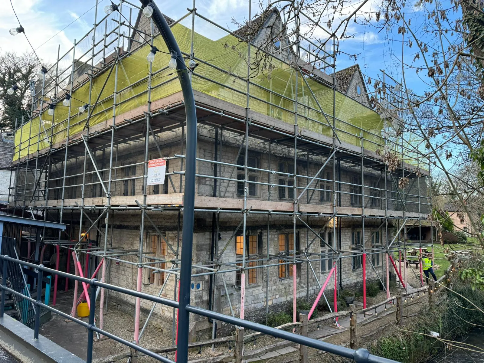 house with scaffolding
