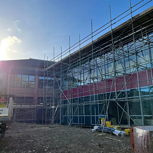 office with scaffolding